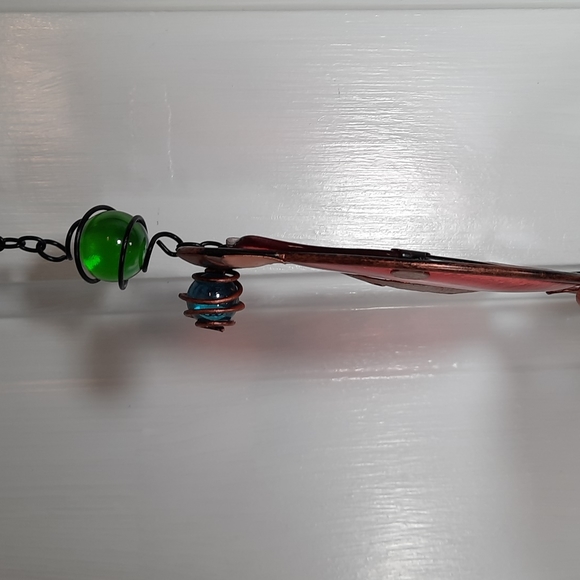 Bird Garden Bell Suncatcher Red Feather Outdoor Garden Yard Art Accent Gift NEW - Picture 8 of 8